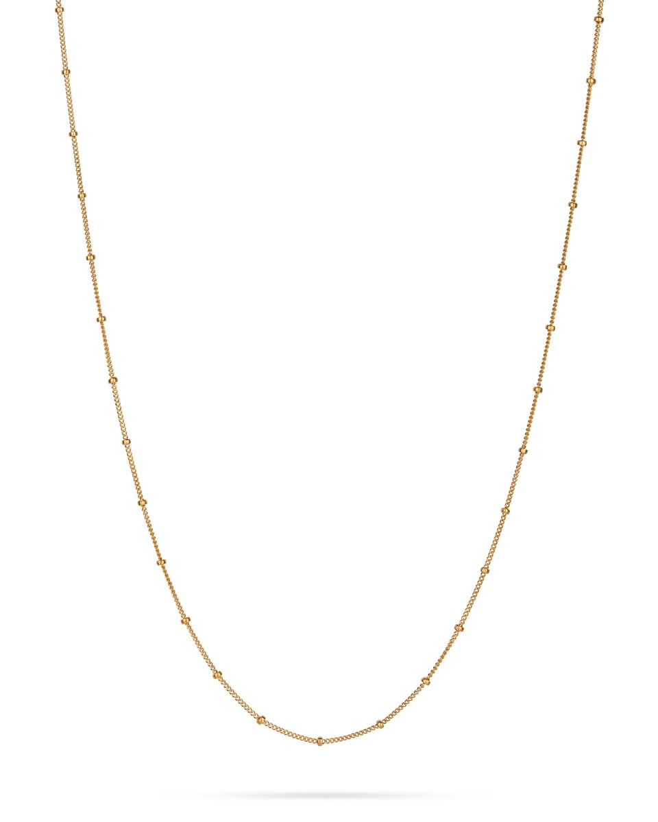 Yellow Gold-Filled Curb Chain 1mm with 2mm Beads
