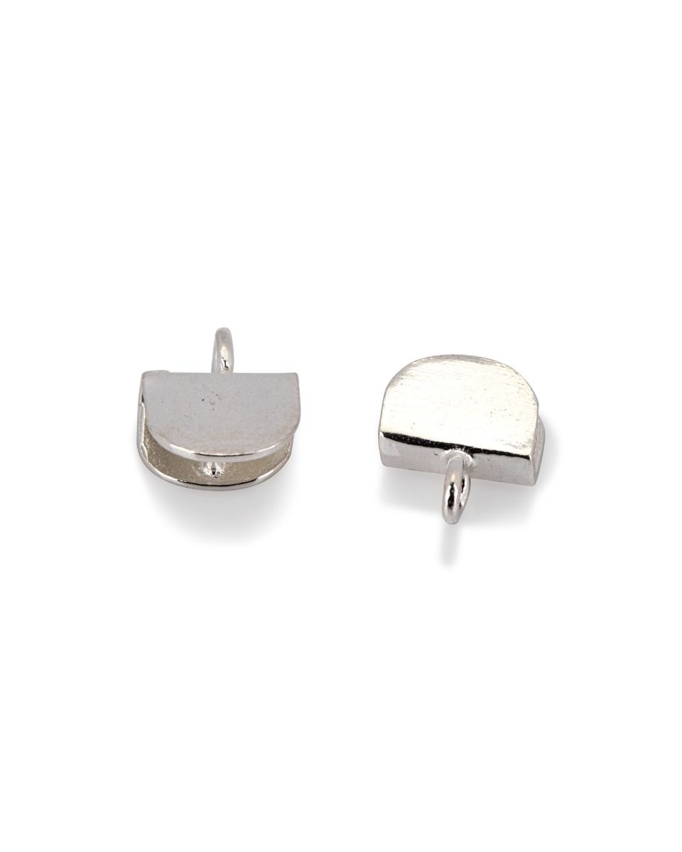 Sterling Silver Flat Moon Shape End cap 8mm