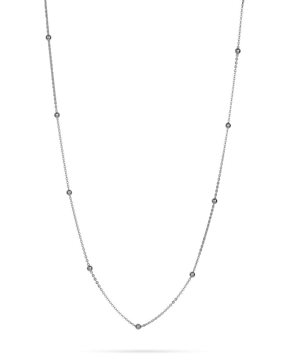 925 Sterling Silver Flat Cable Chain With Beads 3mm
