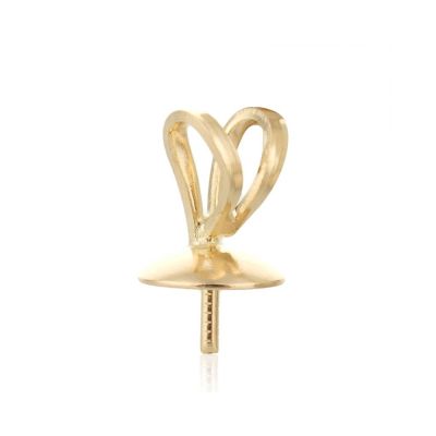 14K White Gold Pearl Drop Cup+Peg Pendant 5mm (97165-02Fa-000)