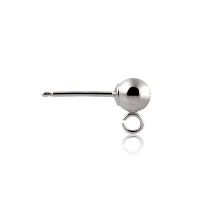 14K White GoldBall Earring / Rop 4mm (074Ber93400175)