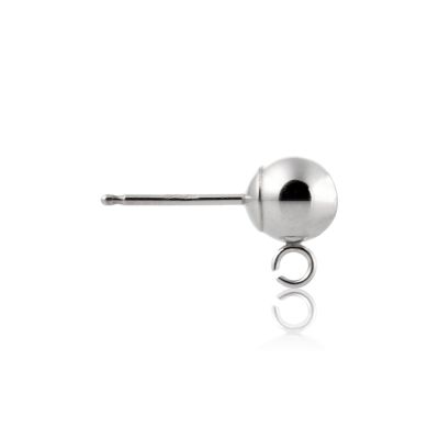 14K White Gold Ball Earring / Rop 5mm (074Ber93500175)