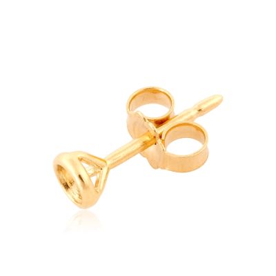 18K Yellow Gold Martini Cast Earring + Earnut 3mm (10Pt)