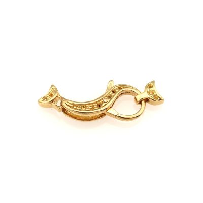 18K Yellow Gold Large Fishlock Clasp S Shape 20mm