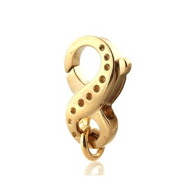 18K Yellow Gold Small Fishlock Clasp S Shape 14mm