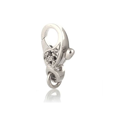 18K White Gold Small Fishlock Clasp Art-15 No.9 8mm