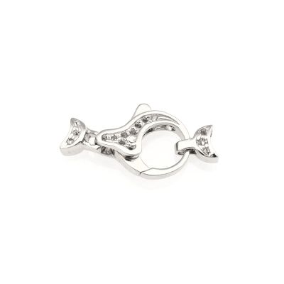 18K White Gold Medium Round Fishlock Clasp 16mm