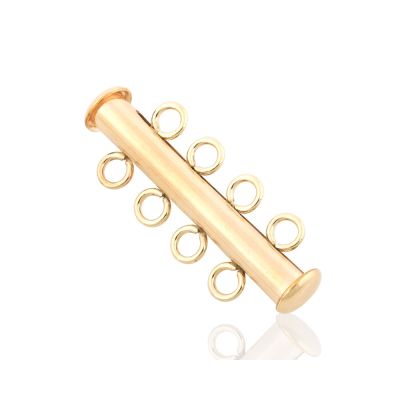 Yellow Gold Filled Tube Clasp 4 Rows