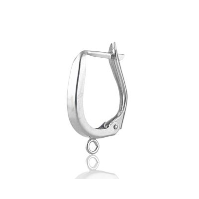 14K White Gold Click-In Earring W/Ring