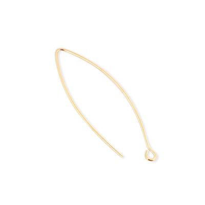 Yellow Gold Filled Eye Shaped Large Ear Wire 0.8mm
