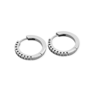 18K White Gold Hoop Earring For 10 0.75Pt Stones