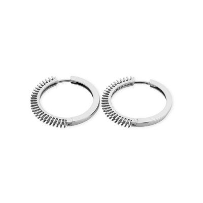 18K White Gold Hoop Earring For 12 1Pt Stones