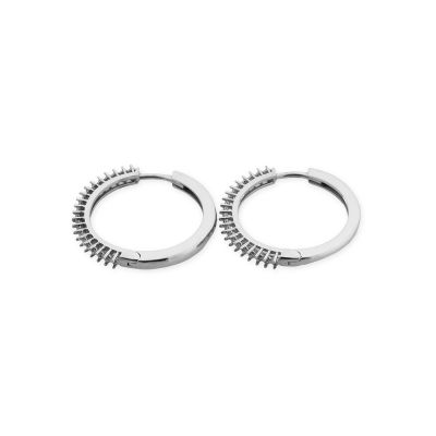 18K White Gold Hoop Earring For 20 2Pt Stones