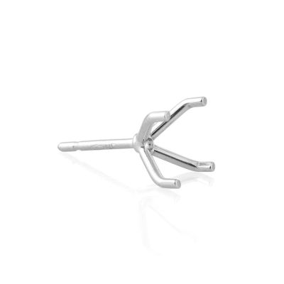 18K White Gold 3 Prong Martini Cast Earring 4mm (20-28-4414)