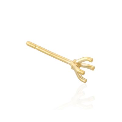 14K Yellow Gold Martini Setting Stud Earring 20Pt (3.8mm)