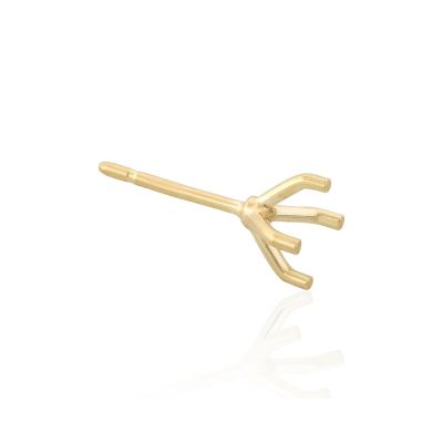14K Yellow Gold Martini Setting Stud Earring 30Pt (4.4mm)