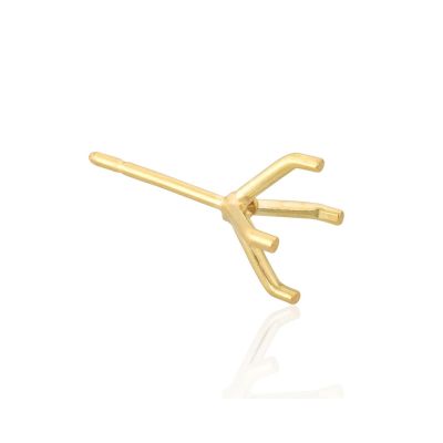 14K Yellow Gold Martini Setting Stud Earring 75Pt (5.9mm)