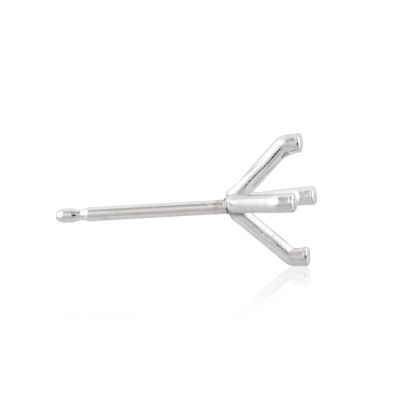 14K White Gold Round 4-Prong Earring 60Pt