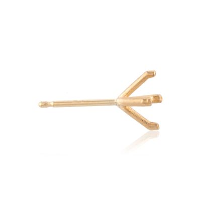 14K Yellow Gold Round 4-Prong Earring 75Pt 