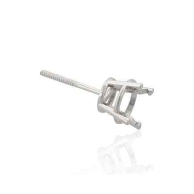 14K White Gold Threaded Cast Earring W/Seats 1Ct (39409-03Fa-H00)