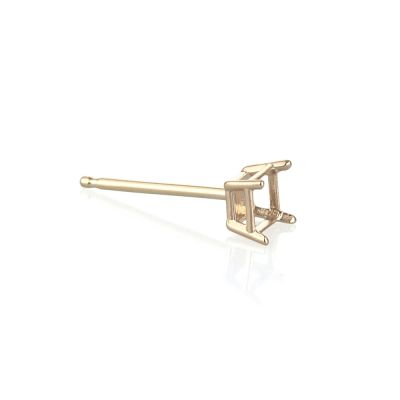 14K Yellow Gold 4 Prong Lightweight Basket Earring W/Seats 3mm (36454-02Fa-000)