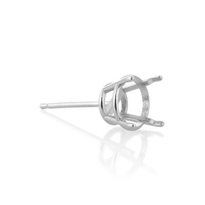 14K White Gold Round Basket Earring Setting W/Seats 75Pt (39408-03Fa-000)