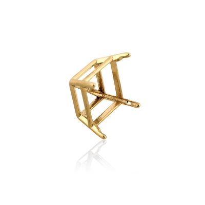 14K Yellow Gold Square 4-Prong W/Seats Basket Cast 2.5Ct (7.5mm) (14K4615P-Sp)