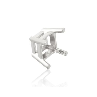 14K White Gold Square 4-Prong W/Seats Basket 1Ct (6mm) (39628-0300-000)