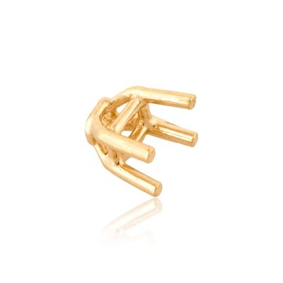 18K White Gold Emerald Basket Setting 3X4mm