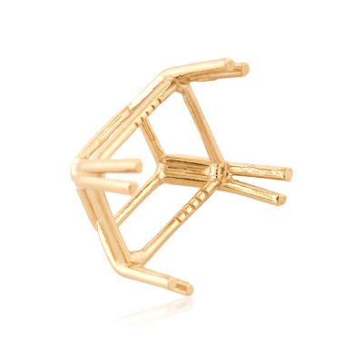 18K White Gold Emerald Basket Setting 9X11.5mm