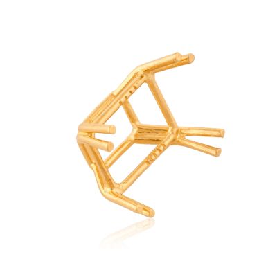 18K Yellow Gold Emerald Basket Setting 7X11mm