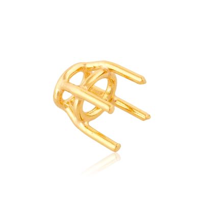 18K Yellow Gold Oval Basket Setting 4.2X4.7mm
