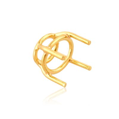 18K Yellow Gold Oval Basket Setting 9.4X11.8mm