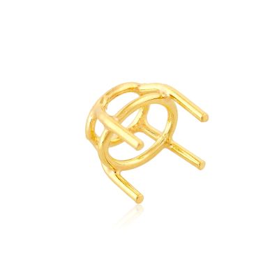 18K Yellow Gold Oval Basket Setting 12.6X15.1mm