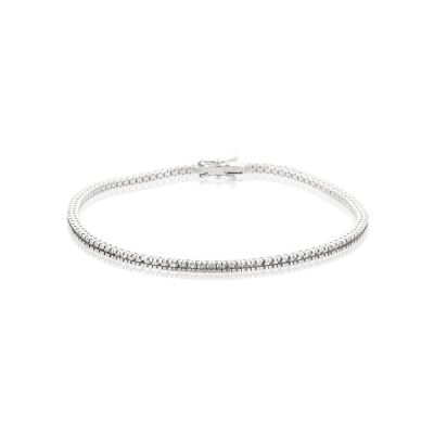 18K White Gold Tennis Bracelet 18Cm Long For 3Pt Round Stones
