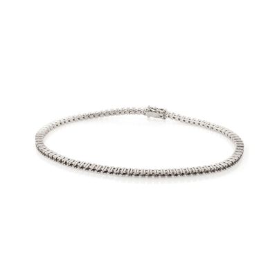 18K White Gold Tennis Bracelet 18Cm Long For 9-10Pt Round Stones