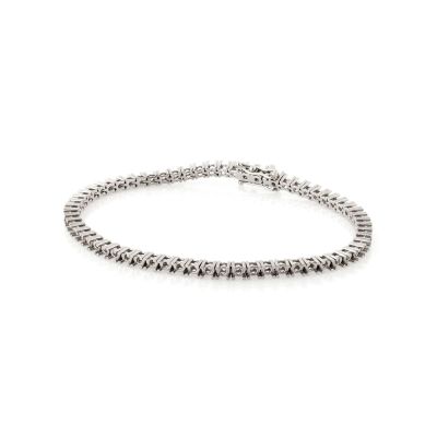 18K White Gold Tennis Bracelet 18Cm Long For 18-20Pt Round Stones
