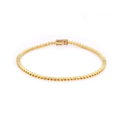 18K Yellow Gold Tennis Bracelet 18Cm Long For 2Pt Round Stones