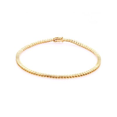 18K Yellow Gold Tennis Bracelet 18Cm Long For 1Pt Round Stones
