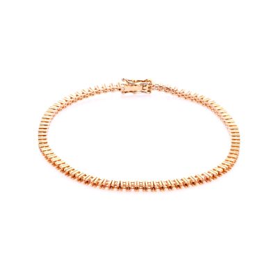 18K Rose Gold Tennis Bracelet 18Cm Long For 2Pt Round Stones