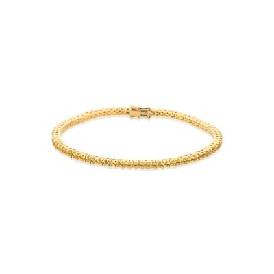 18K Yellow Gold Square Setting Tennis Bracelet 18Cm Long For 2Pt Round Stones