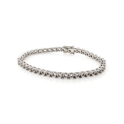 18K White Gold Tennis Bracelet 18Cm Long For 30Pt Round Stones