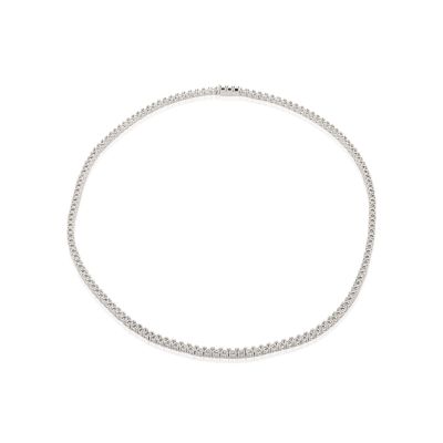 18Kw Tennis Necklace 42Cm Long For 5Pt Round Stones