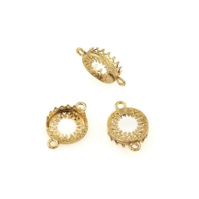 Brass Bezel Cup 12mm Gallery 714H Both Sided +2 Rings