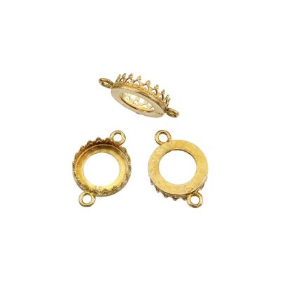 Brass Bezel Cup 12mm Gallery 714H Flat Back +2 Rings