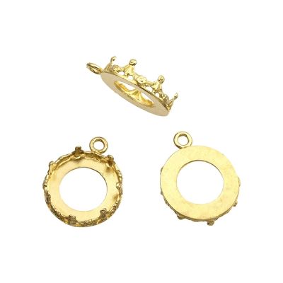 Brass Bezel Cup 14mm Gallery 1231H Flat Back +Ring