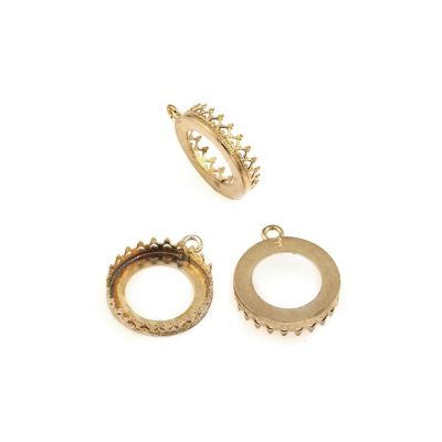 Brass Bezel Cup 16mm Gallery 714H Flat Back +Ring