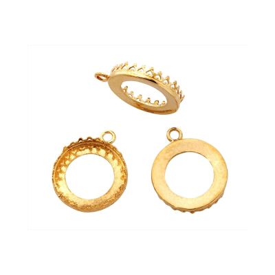 Brass Bezel Cup 18mm Gallery 714H Flat Back +Ring