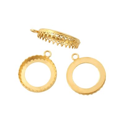 Brass Bezel Cup 20mm Gallery 714H Flat Back +Ring