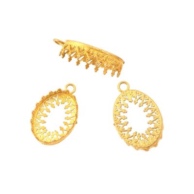 Brass Bezel Cup 16/12 mm Gallery 714H Both Sides +Ring